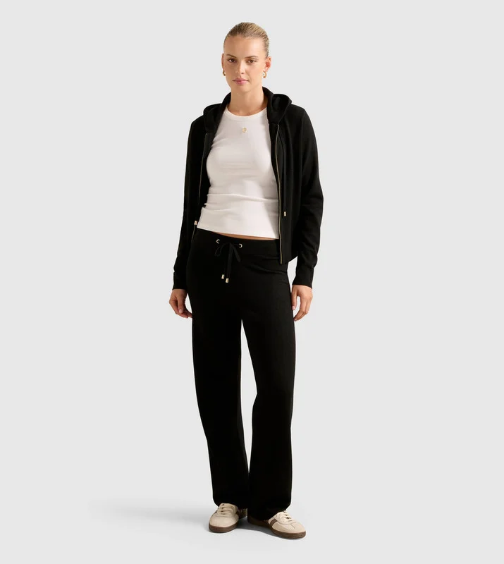 HAZEL Knitted Drawstring Waist Wide Leg Pants